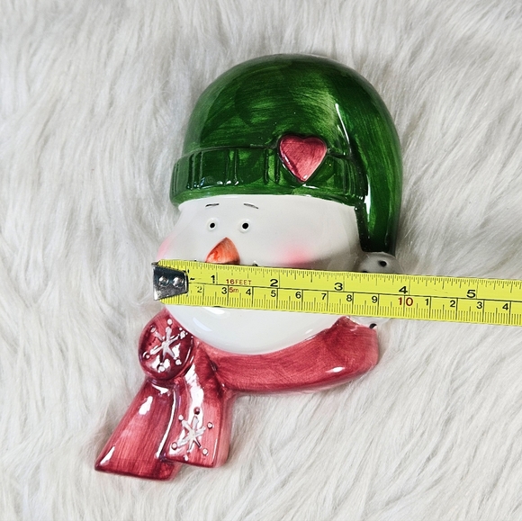 Vintage Mr. Coo Coo Ceramic Snowman Wall Plaque Christmas - Picture 5 of 6